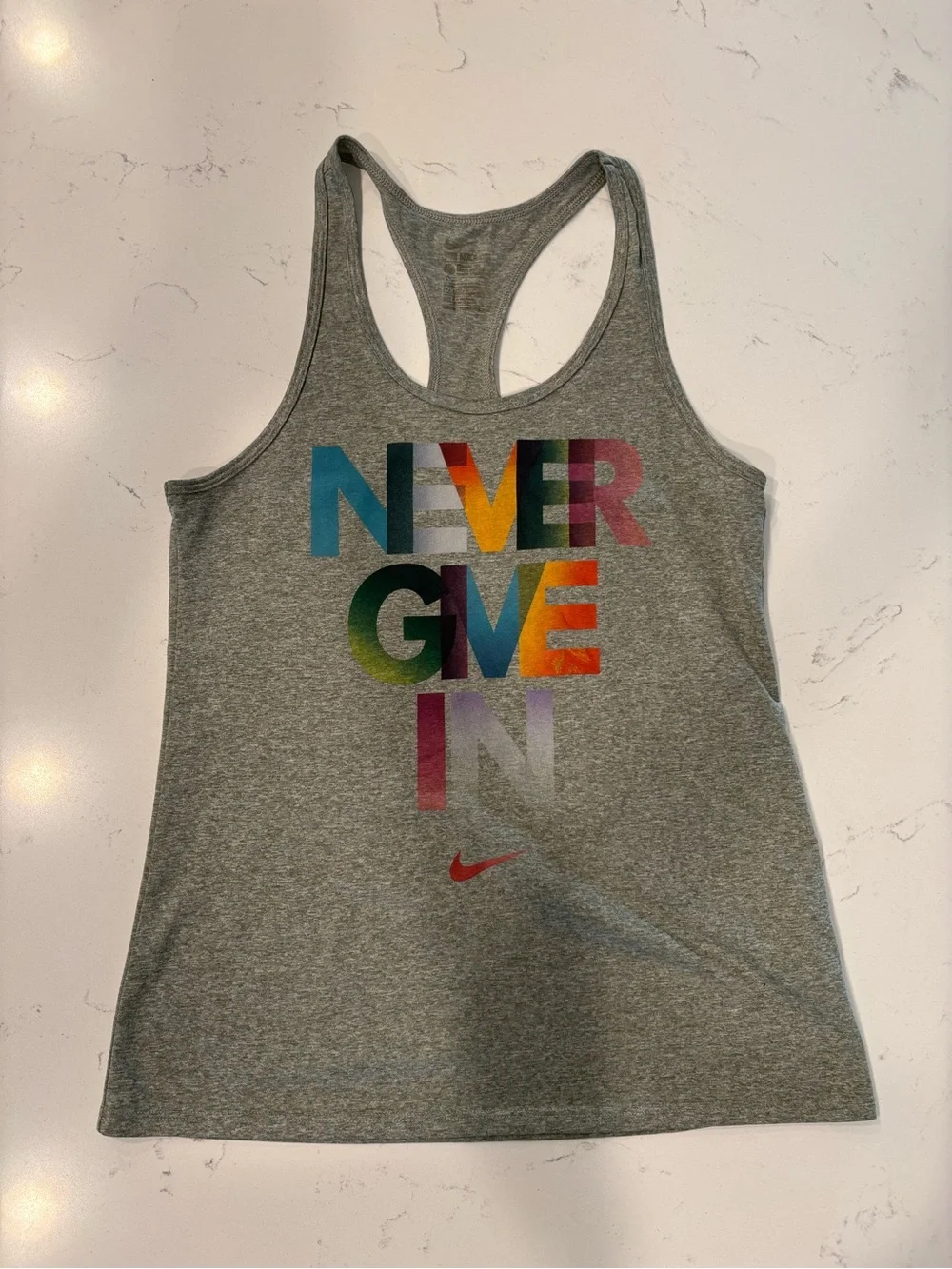 Nike Dri Fit Women’s Gray Racerback Tank with 